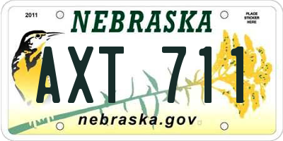NE license plate AXT711