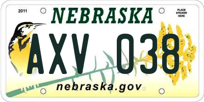 NE license plate AXV038