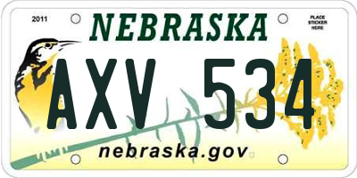 NE license plate AXV534