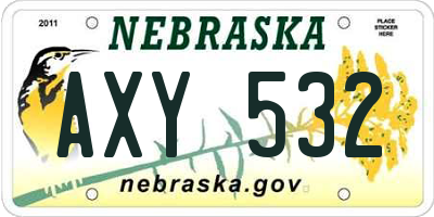 NE license plate AXY532