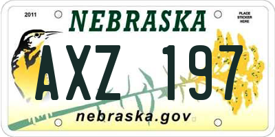 NE license plate AXZ197