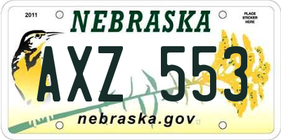 NE license plate AXZ553