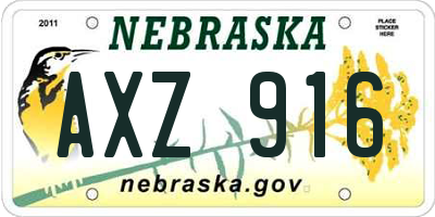 NE license plate AXZ916