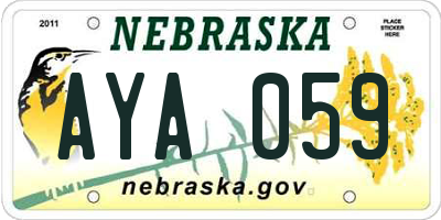NE license plate AYA059