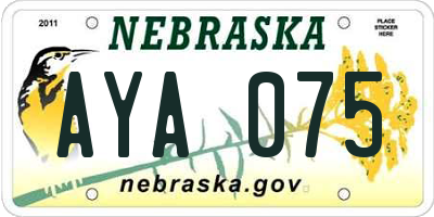 NE license plate AYA075
