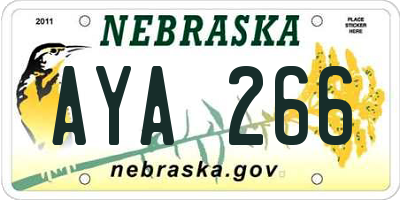 NE license plate AYA266