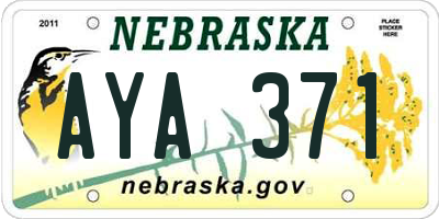 NE license plate AYA371