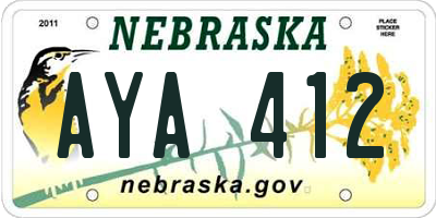 NE license plate AYA412