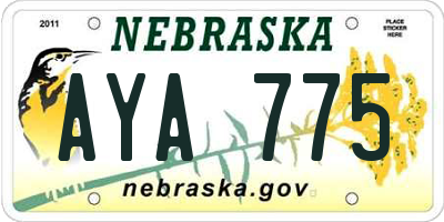 NE license plate AYA775