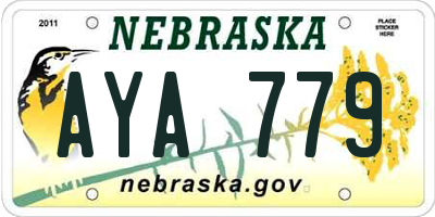 NE license plate AYA779