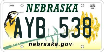 NE license plate AYB538