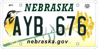 NE license plate AYB676