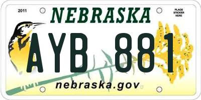 NE license plate AYB881