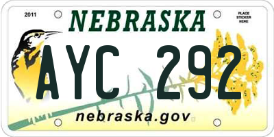 NE license plate AYC292