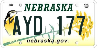 NE license plate AYD177