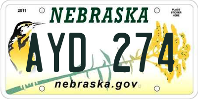 NE license plate AYD274