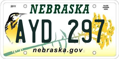 NE license plate AYD297