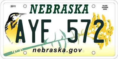 NE license plate AYF572