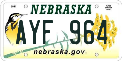 NE license plate AYF964