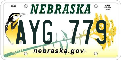 NE license plate AYG779