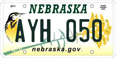 NE license plate AYH050