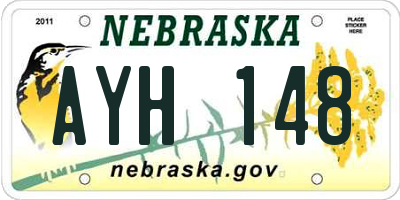 NE license plate AYH148