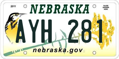 NE license plate AYH281