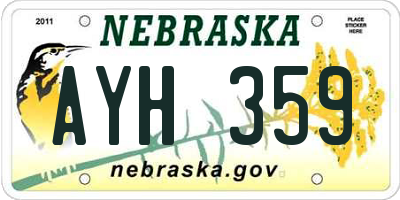 NE license plate AYH359