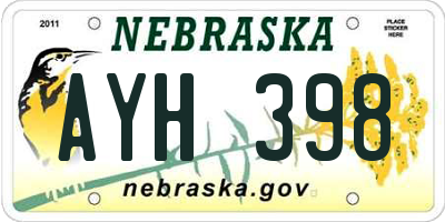 NE license plate AYH398