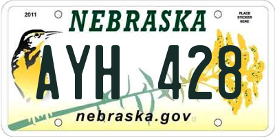 NE license plate AYH428