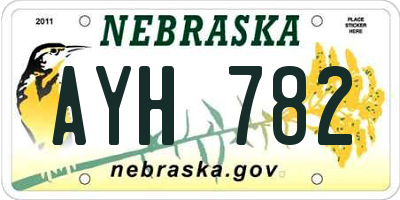 NE license plate AYH782