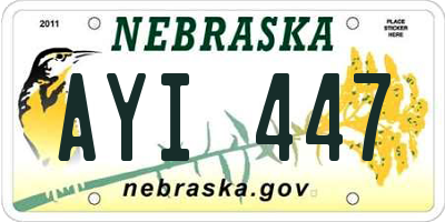 NE license plate AYI447
