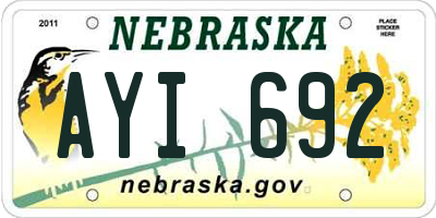 NE license plate AYI692