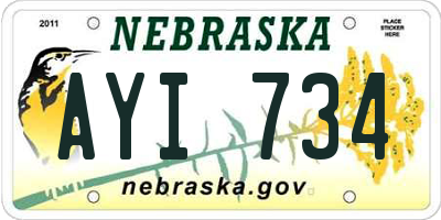 NE license plate AYI734