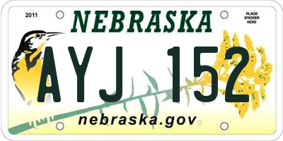 NE license plate AYJ152