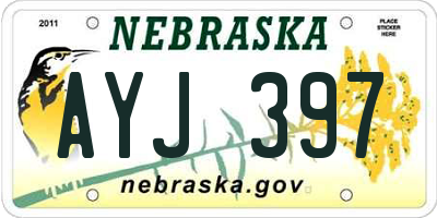 NE license plate AYJ397