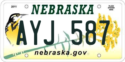 NE license plate AYJ587