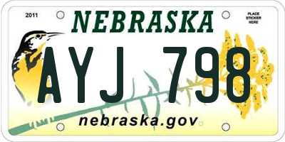NE license plate AYJ798