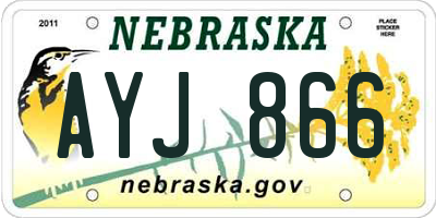 NE license plate AYJ866