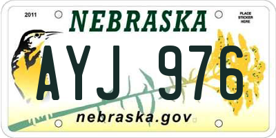 NE license plate AYJ976
