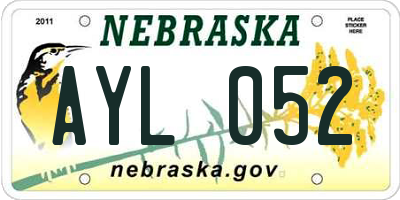 NE license plate AYL052