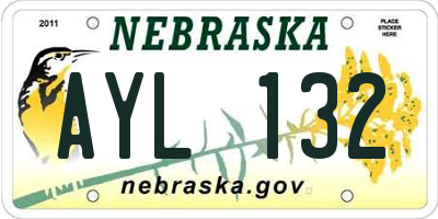 NE license plate AYL132