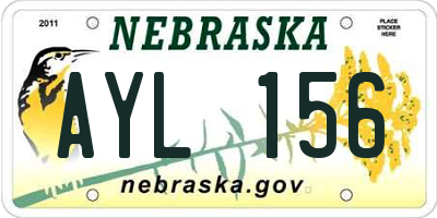 NE license plate AYL156