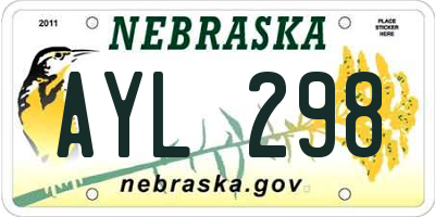 NE license plate AYL298