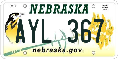 NE license plate AYL367