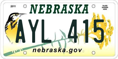 NE license plate AYL415