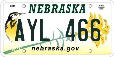 NE license plate AYL466