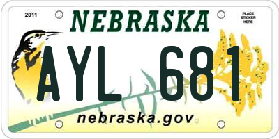 NE license plate AYL681