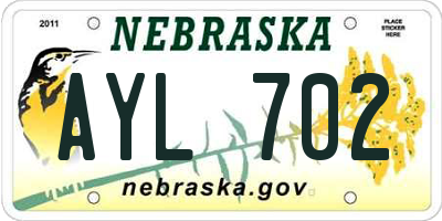 NE license plate AYL702