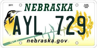 NE license plate AYL729